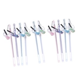 Operitacx 1 Satz Milchteetassen-anhänger Zur Herstellung Von Handyanhängern Schlüsselringe Pentagramm Reize Gelstifte Gelpen Tintenroller Mit Anhänger -tintenstift Plastik 10 Stück