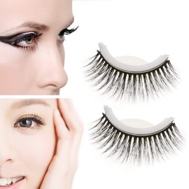 Pestañas postizas, Pestañas Autoadhesivas Profesionales en 3D Sin estimulación Extensión de pestañas Falsas Juego de pestañas postizas Hechas a Mano, Reutilizables, Suaves y cómodas(07#)