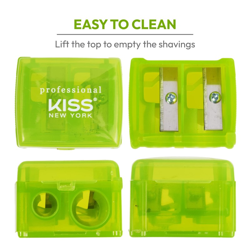 kiss new york Professional Duo Pencil Sharpener, Convenient, Essential Tool