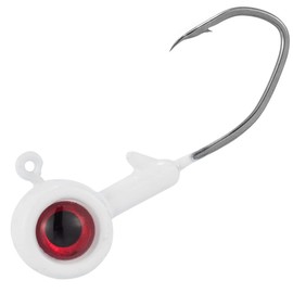 Dr.Fish 10 Pack Crappie Jig 3D Eyes Fishing Jig Head Bass Fishing Crappie Trout Panfish Bluegill Hook Lure Live Bait Plastic Freshwater Lead Jigs 1/8oz White