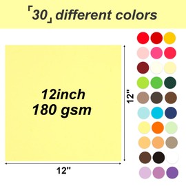 BOOKNOW 100 Sheets Colored Cardstock for Crafts, Cardstock Scrapbook Paper 12inch Square Craft Paper for Scrapbooking DIY Project Crafting Supplies