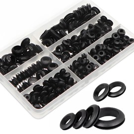 MUFUSHAN Cable Grommets, Rubber Bushing, Set of 260, Grommet Set, Gasket Grommets, Wire Protection, Double Sided Protection, Cable Protection, Rubber Bushing, Wire Grommets, Wire Rings, Storage Case