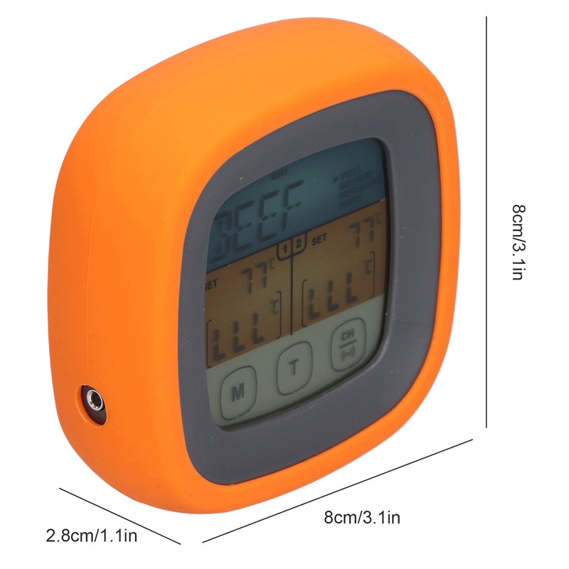 Barbecue Oven Thermometer Dual Probe Electronic Digital Display Touch Button