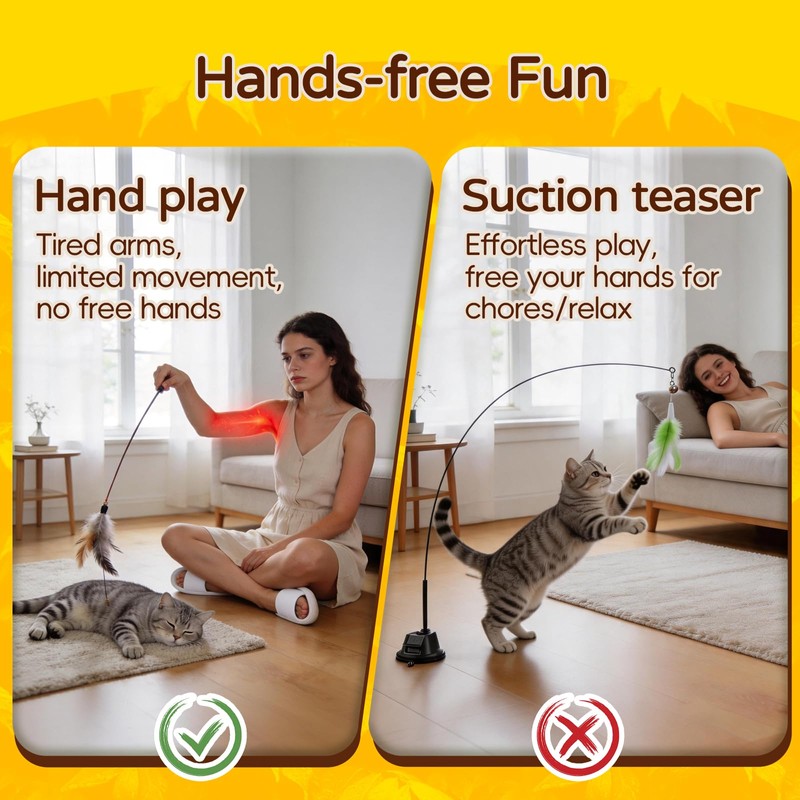 WOWOOF PET Interactive Cat Toys for Indoor Cats, Flying Bird