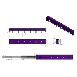 Kitchen Inventions 6-Hook Designer Wardrobe Reversible 13.75" Length Closet Belt Rack with 12" Retractable Pullout Extension and Installation Hardware (Matte Brass)