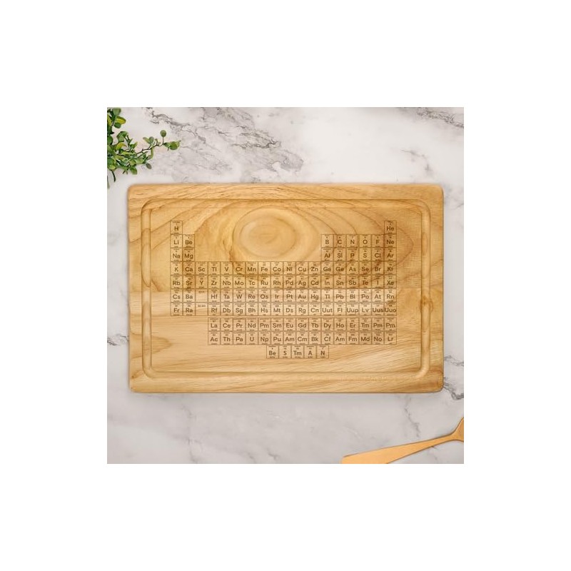 Periodic Table Wooden Chopping Board Baker Chef Cook Novelty Gift