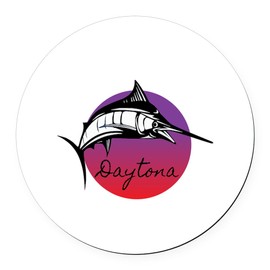 CafePress Daytona Florida 5.5" Round Car Magnet Magnetic Bumper Display