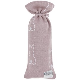 Meyco Baby X Mrs.Keizer Rabbit Hot Water Bottle Cover (Fine Knit, Soft Material, Easy to Open and Close with Drawstring, 100% Cotton, Easy Care) - Purple