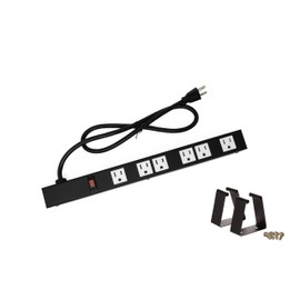 Opentron OT16063 Heavy Duty Metal Surge Protector Power Strip with Mounting Parts 6 White Outlets 3 Feet Power Cord