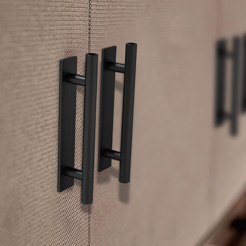 kwa heri Self-Stick Push Pull Helper Black Hidden Cabinet Handles