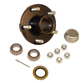Trailer Hub Kit (BT-150-04-A) 5 Bolt on 4-1/2" Bolt Circle with 1 Inch I.D. Bearings
