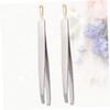 Healeved 2pcs Stainless Steel Eyebrow Tweezers Set Clamps Angled Eyebrow