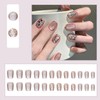 24 Pcs Short Press on Nail Square RIICFDD Cat Eyes