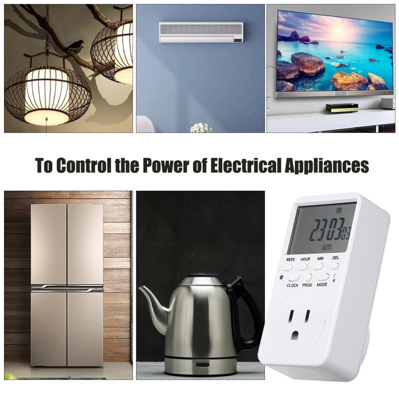 Digital Timer Switch Socket LCD Display Plug-in Programmable Time Switch
