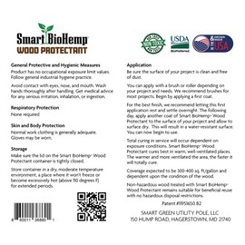 Smart BioHemp Plant-Powered 1-Quart Protectant, Protects Wood from Water & UV Rays, Penetrating Wood Treatment for Outdoor and Indoor Furniture, Marine, and Decking, 75-100 Sq. Ft of Coverage
