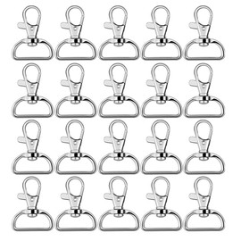 50Pcs 1 inch Inside Diameter Keychain Hooks D-Ring Lobster Clasp Claw Swivel Eye Lobster Hooks for Crafts