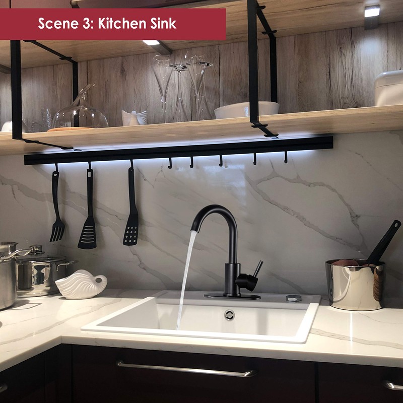 RODDEX Wet Bar Sink Faucet Stainless Steel One Hole 360