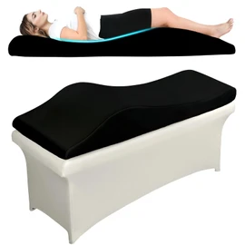 LukyHonie Ergonomic Lash Bed Topper Massage Table Pad, 30D Foam Esthetician Beds Mattress Toppers for Lash Tech Facial Wax, Beauty Salon Massage Bed Topper with Milk Touch & Washable Cover - Black