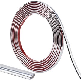 CRASPIRE 10Ft Peel and Stick Molding Trim Flexible Silver Self-Adhesive Decorative Strip Waterproof Wall Tile Edge Mirror Frame Metalic Bendable Caulk Strip for Ceiling Floor Tables Cabinet Tile