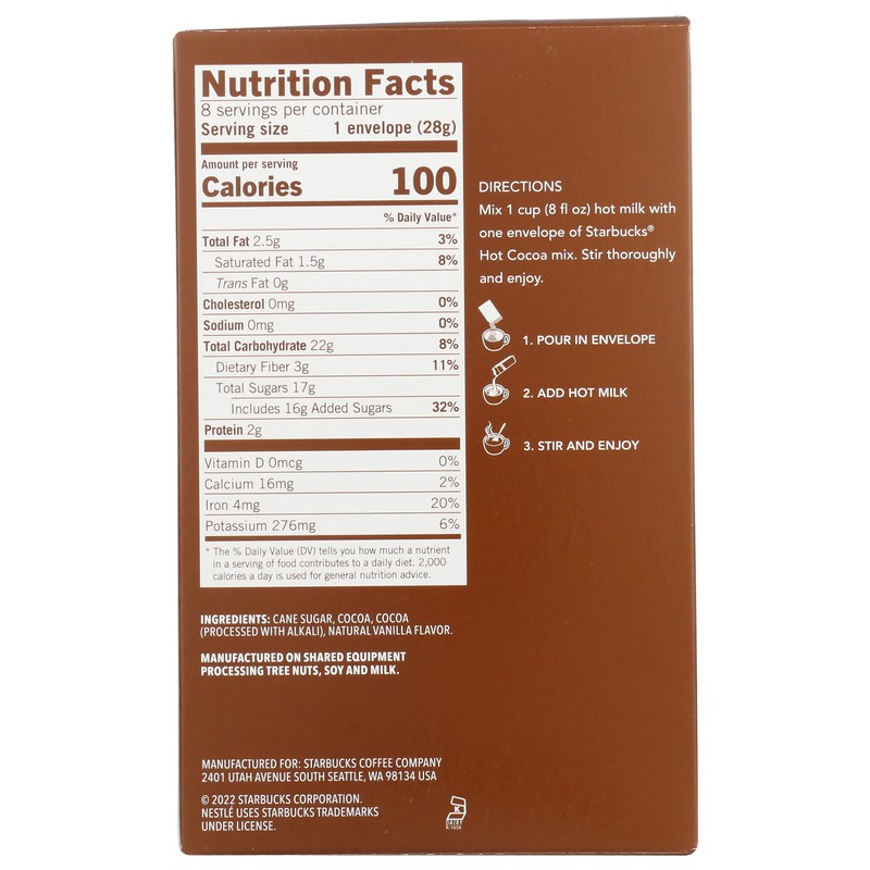 Starbucks Classic Hot Cocoa (Classic, 8 Count (Pack of 3),