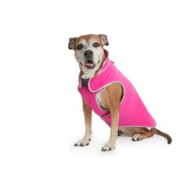 ESPAWDA Polar Protection Dog Coat, Easy-On Velcro, Cold Weather Warm Fleece, Adjustable Dog Jacket Vest Sweater for Small Dogs, Medium Dogs and Large Dogs (Medium, Hot Pink)