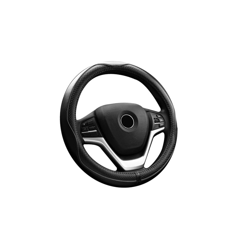 Valleycomfy Steering Wheel Covers Universal 15.75 inch - Genuine Leather,