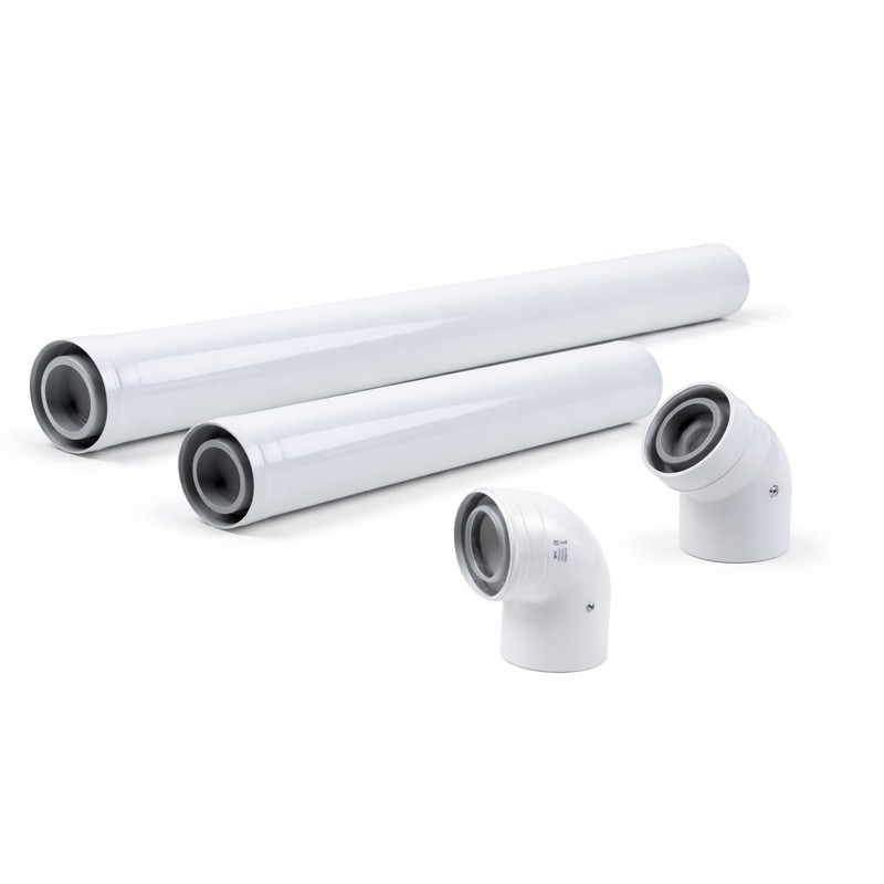 Uzman-Versand, 90° Concentric Air/Exhaust Elbow Diameter 80/125 mm, Inner Plastic