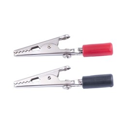 Gardner Bender 14-077 Barrel Insulated Alligator Clip, 2 Inch., 22-14 Wire Guage (AWG), Home / Auto / Marine Applications, Color Coded, 2 Pk., Black & Red