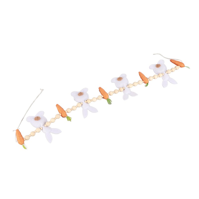 Easter Bunny Carrot Wreath Decor Spring Garland for Home Party