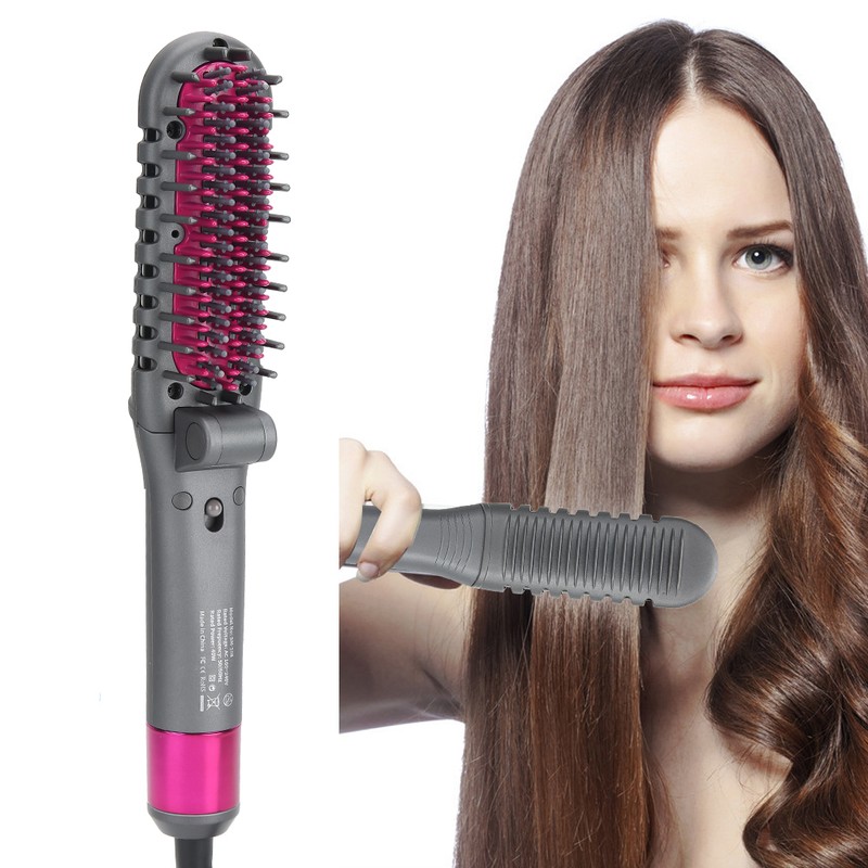 Foldable Negative Ion Hair Straightening Comb Adjustable Hair Straightener