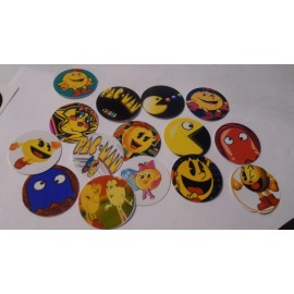 Unbranded Pre Cut One Inch Bottle Cap Images PAC MAN PAC WOMAN PACMAN Free Shipping - photo, 25 images