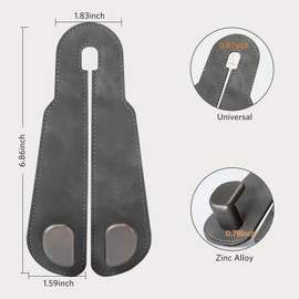 CoBak Purse Hook for Car - Universal Premium Stitched Leather and Aluminum-Magnesium Alloy Double Car Seat Back Storage Hook for Purses, Handbags, Bags (2 Pack),Gray