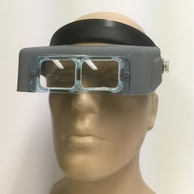 Headband Magnifier, Magnifying Visor with 4 Prismatic Glass Lenses -1.5X