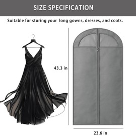Kimmama Garment Bags for Hanging, Clothes Bag for Storage, Garment Protector Cover for Coat, Suit, Sweater, Fan-Shaped Skylight, 23.6" x 43.3"