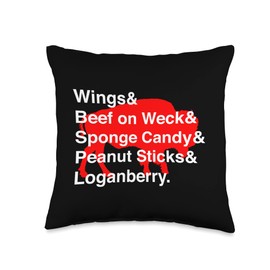 Classic Buffalo New York Foods Cute Buffalo NY Foodie Throw Pillow