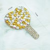 Frinnovan Rhinestone Large Rhinestone Handheld Mirror Heart Bling Sparkle Cosmetic