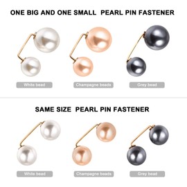 Healifty 6pcs Faux Pearl Brooch Pins Safety Pin Wedding Decoration Shawl Collar Shirt Pin Buttons Sweater Brooches