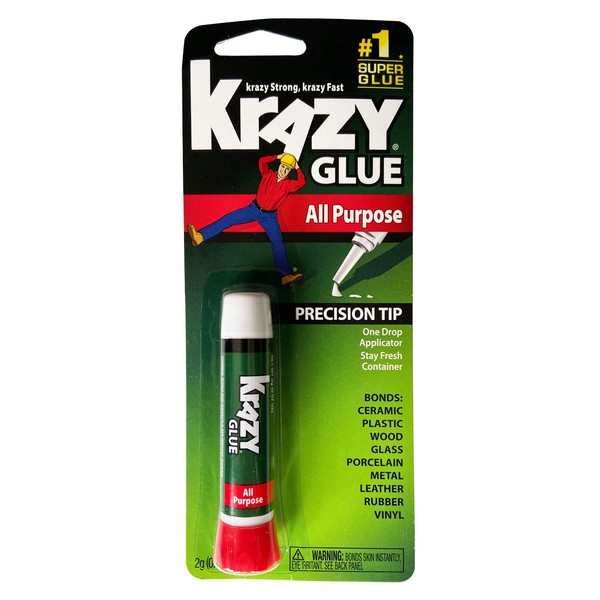 Krazy Glue KG58548R Instant Krazy Glue All Purpose Tube 0.07-Ounce (Pack of 12)