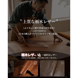 ACLUO Men's Tochigi Leather Long Wallet, Made by Leading Leather Craftsmen, Genuine Leather, Thin, Large Capacity, Long, Gentlemen's Leather Wallet, YKK Zipper, Coin Purse, Solid Color, Men, Popular