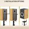 Mounting Dream Black Alloy Steel Speaker Stands, Height Adjustable Bookshelf