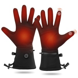 Heated Glove Liners for Men Women - Rechargeable Battery Electric Heated Gloves with Touchscreen - Thin Gloves for Hiking Running Cycling Riding