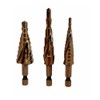 Cobalt Step Drill Bit Set, 1/4" Hex 13-9-6 Hole Spiral