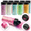 24Colors Holographic Glitter Chunky Non-Toxic Snow Globes Cosmetics Holiday Nails