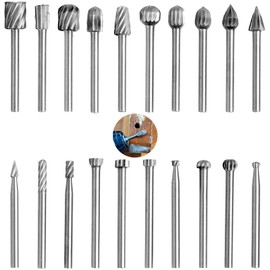 Yenvory 20-Piece Milling Cutter Drill Sets, 1/8 Inch Shank, Wood Cutter & Milling Drill Wood Set Compatible with Dremel 4250, Proxxon & Cordless Screwdriver for Woodworking, Carving, Engraving, Wood