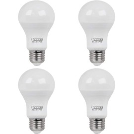 Feit Electric A800/835/10KLED/4 60W Equivalent 8.5 Watt A19 Non-Dimmable LED Light Bulb (4-Piece), 3500K Neutral White, 4.2" H x 2.4" D