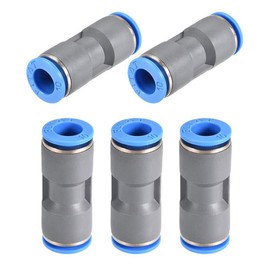 TA-VIGOR 10mm Straight Push Connectors, Pneumatic Connectors PE Tube Quick Connector, Straight Union Push Plastic Air Fitting, Quick Release Coupler for Air Compressor and Vacuum System, 5Pcs
