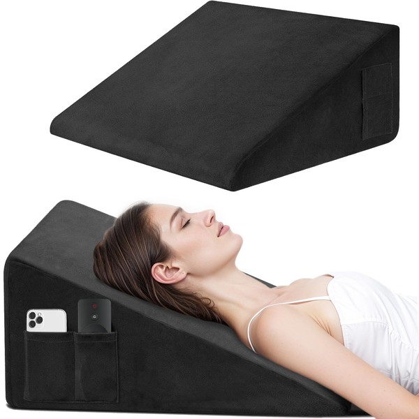 Wedge Pillow, 10 Inch Bed Wedge Pillow for Headboard, Pillow