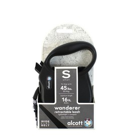 Alcott Wanderer Retractable Leash, Small, Black