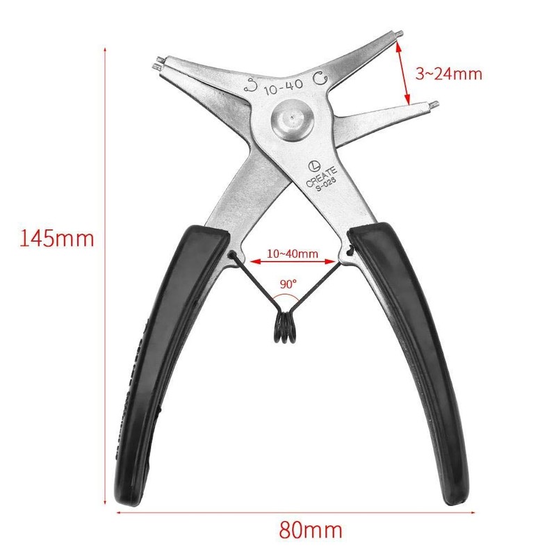 1Pc Snap Ring Pliers Dual-Purpose Circlip Pliers Removing Reassembling Tool