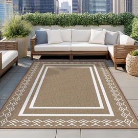 Arenarug Outdoor Patio Rug, Outside Rectangular Carpet, Moroccan Geometric Rugs, Washable Large Indoor Outdoor Rug Mats for RV, Picnic, Backyard, Deck, Balcony, Porch, Beach 5'x8'